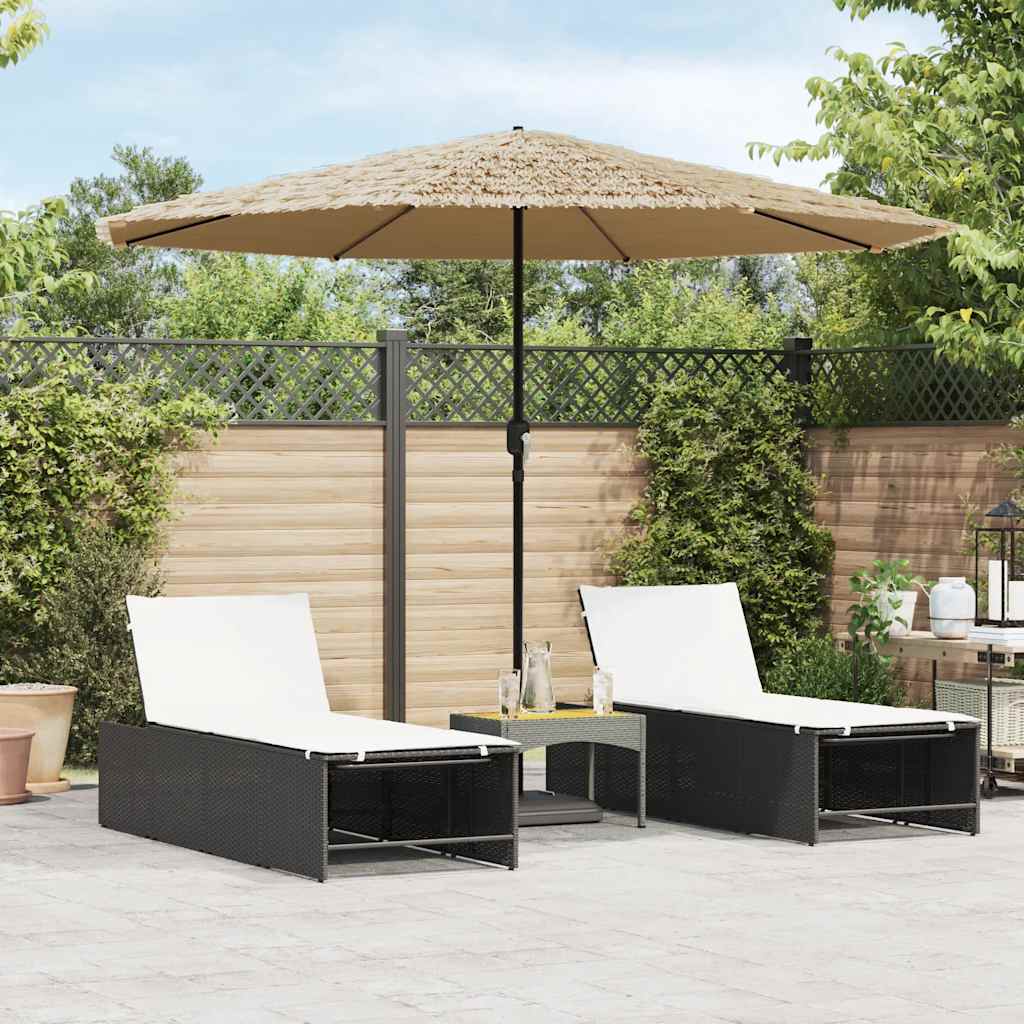 Parasol met stalen paal 324x324x247 cm bruin