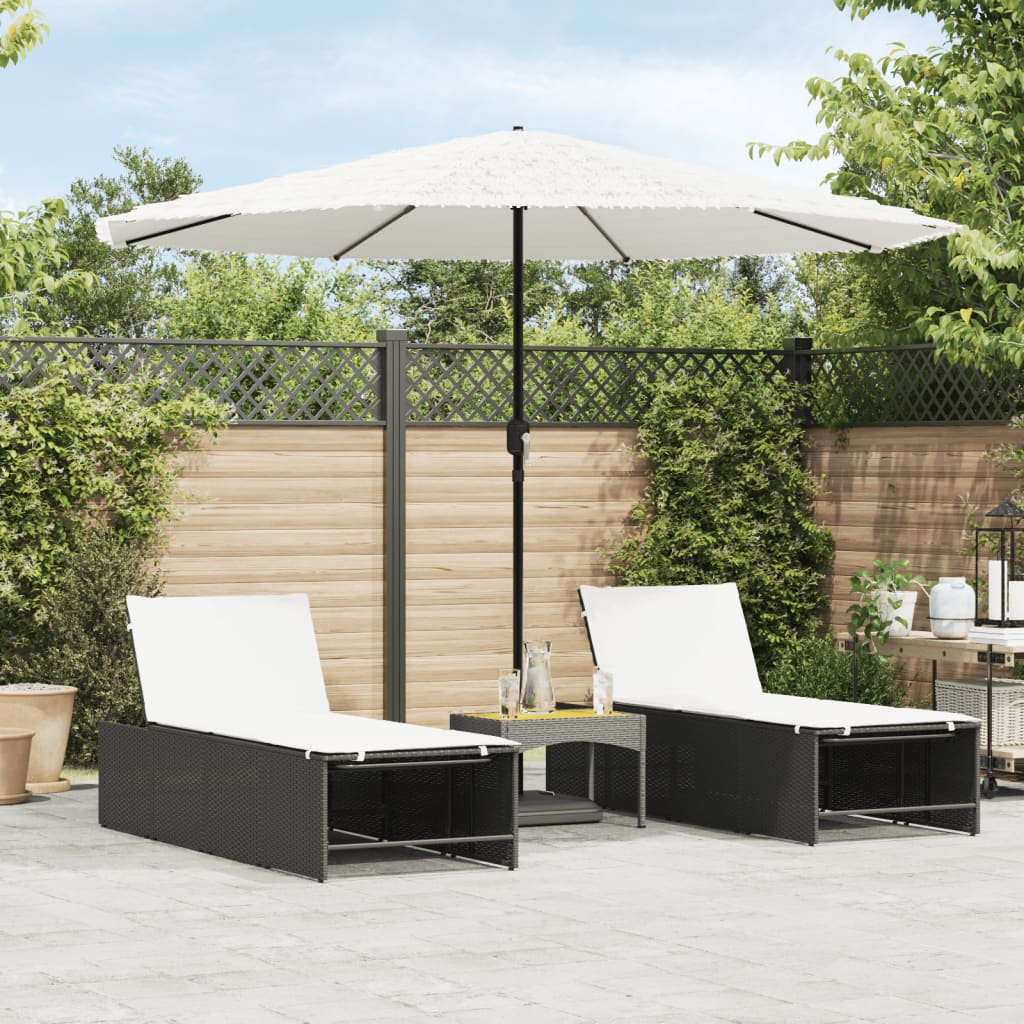 Parasol met stalen paal 324x324x247 cm wit – afbeelding 1