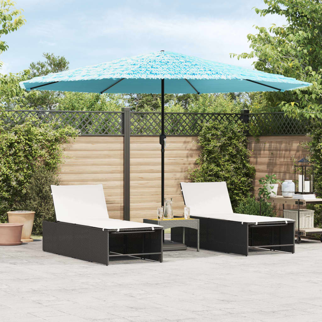 Parasol met stalen paal 388x388x248 cm blauw – afbeelding 1