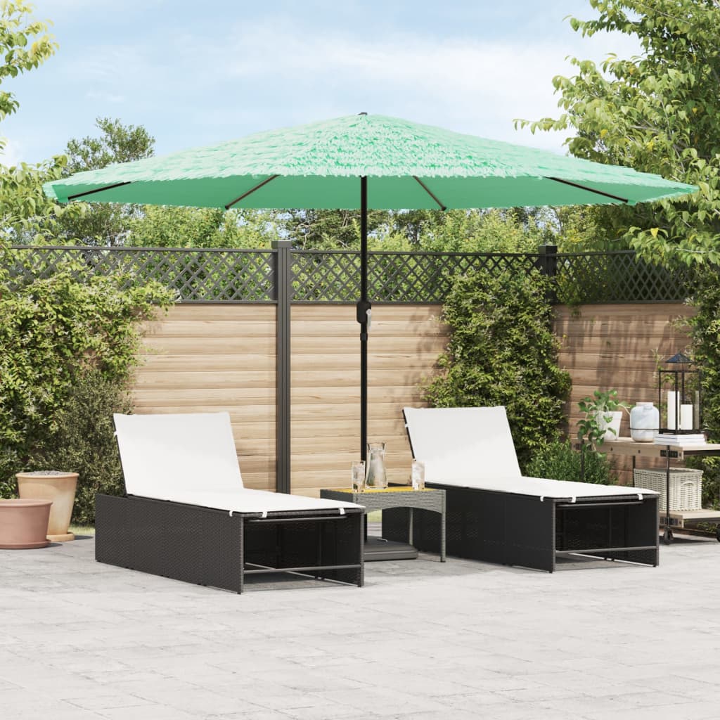 Parasol met stalen paal 388x388x248 cm groen – afbeelding 1