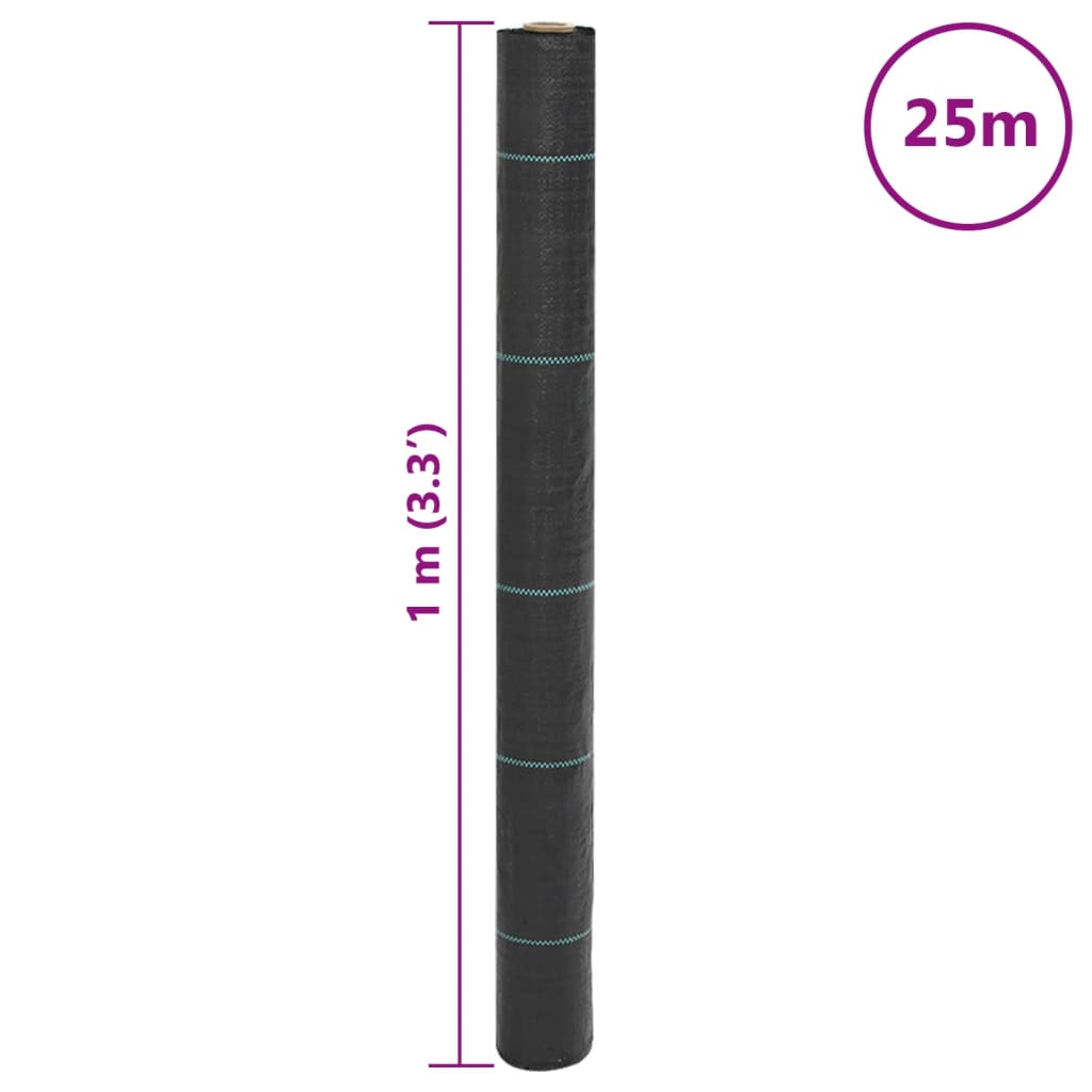 Worteldoek 1x25 m polypropeen zwart – afbeelding 8
