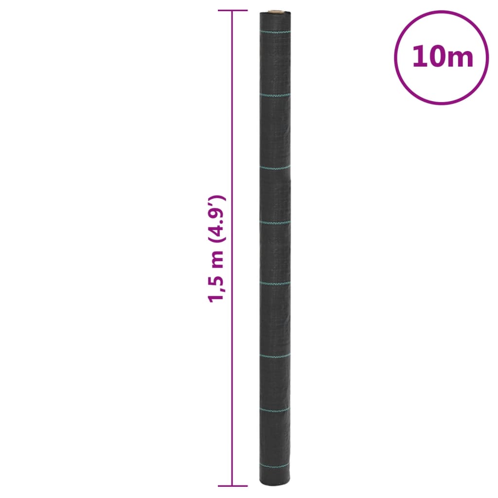 Worteldoek 1,5x10 m polypropeen zwart – afbeelding 8
