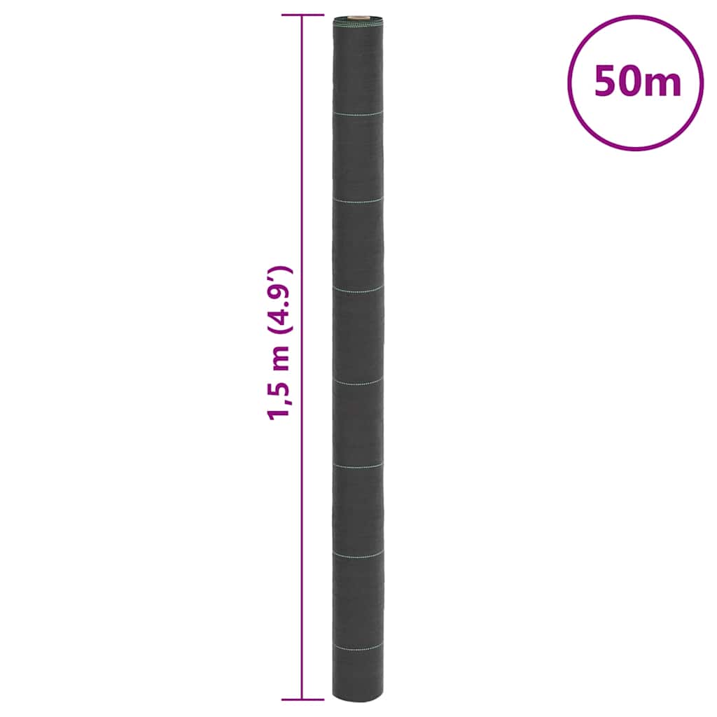 Worteldoek 1,5x50 m polypropeen zwart – afbeelding 8