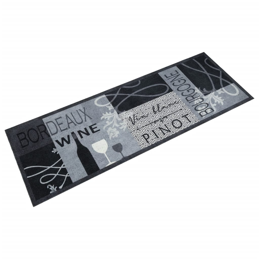 Keukenmat wasbaar wijnprint 60x180 cm fluweel grijs – afbeelding 1