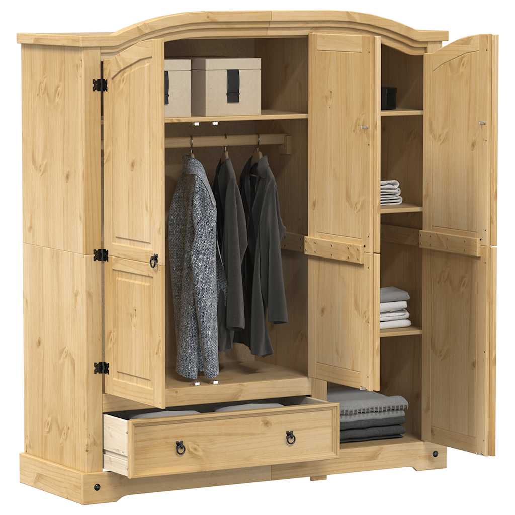 Kledingkast Corona 151,5x52x170 cm massief grenenhout – afbeelding 1