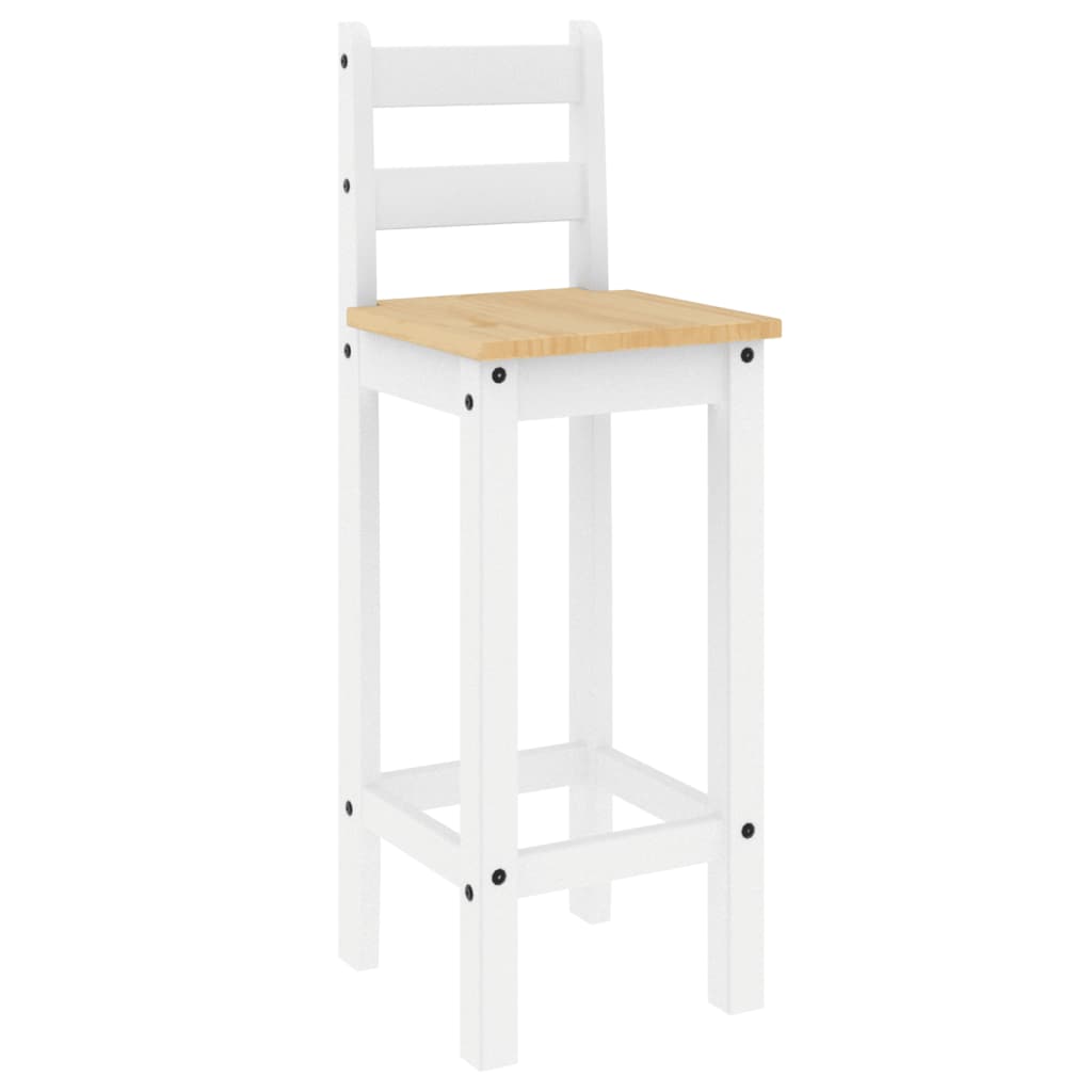 Barstoelen 2 st massief grenenhout wit – afbeelding 4