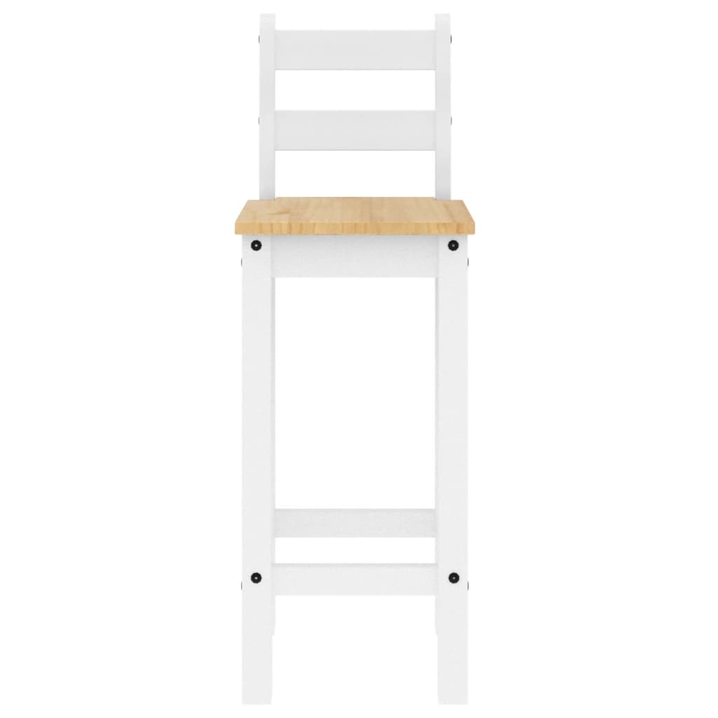 Barstoelen 2 st massief grenenhout wit – afbeelding 5