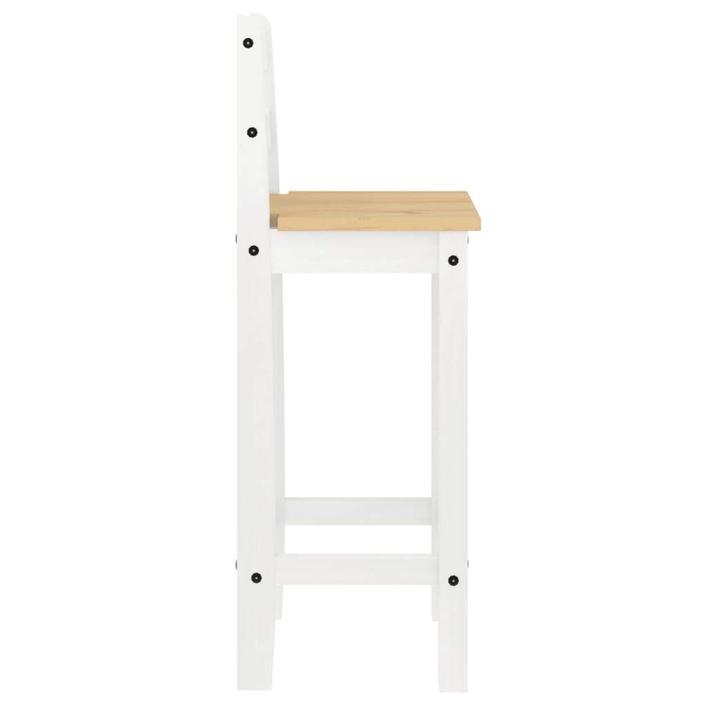 Barstoelen 2 st massief grenenhout wit – afbeelding 6