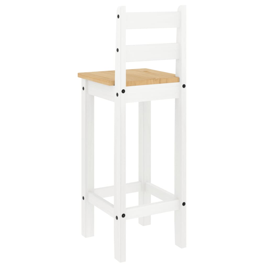 Barstoelen 2 st massief grenenhout wit – afbeelding 7