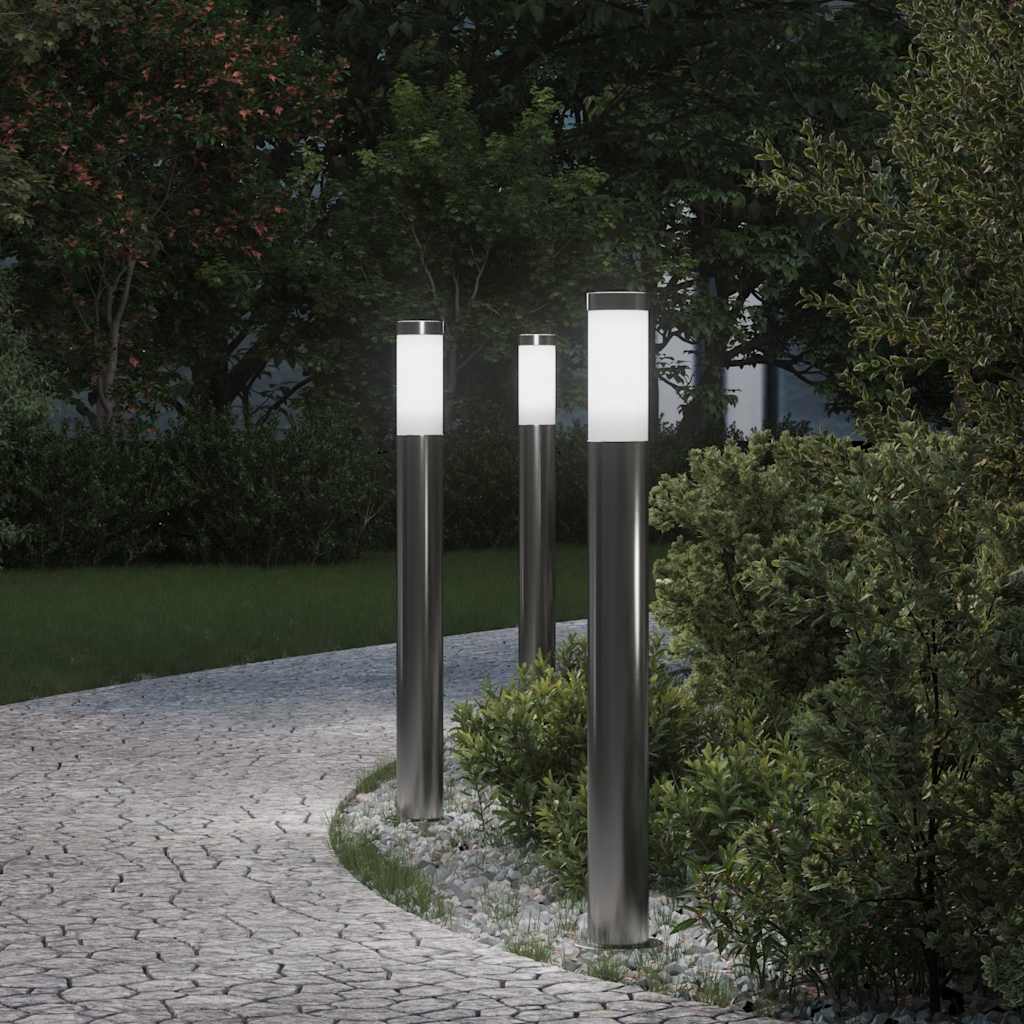 Bolderverlichting 3 stuks 80 cm RVS IP44 – afbeelding 1