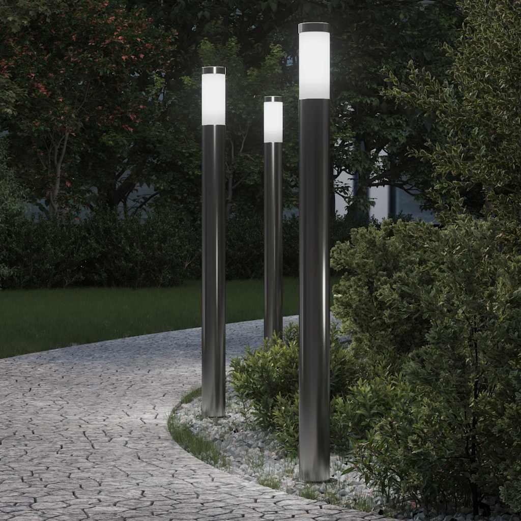 Bolderverlichting 3 stuks 110 cm RVS IP44 – afbeelding 1