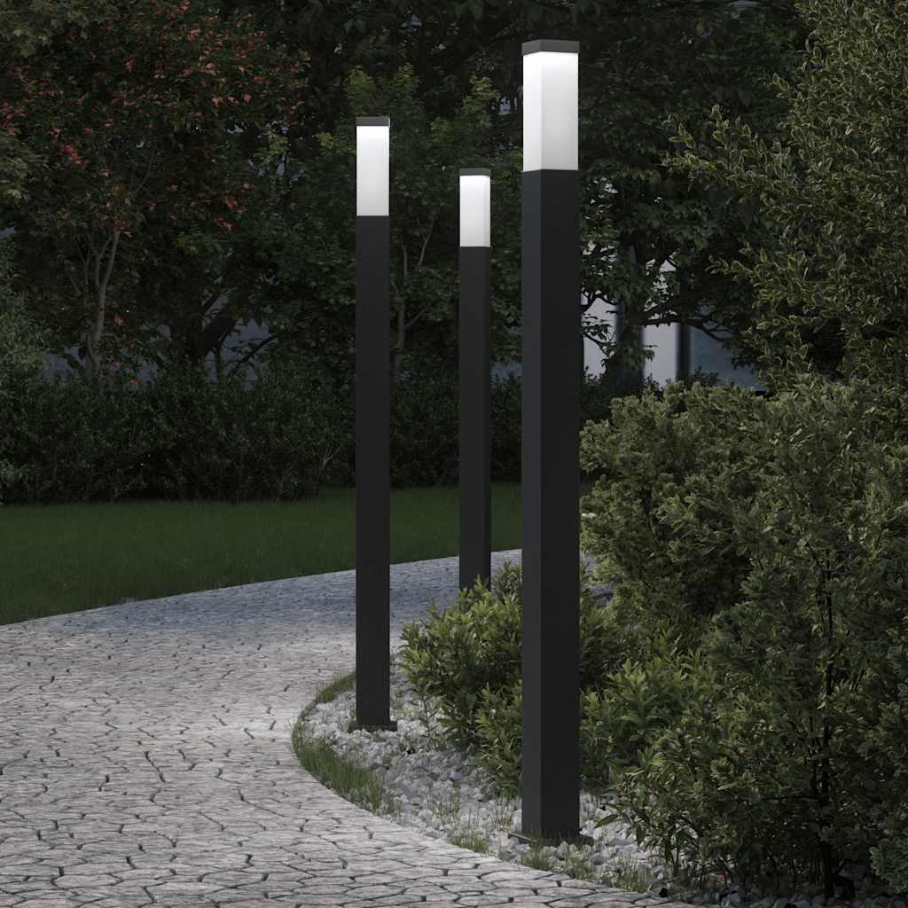 Bolderverlichting 3 stuks 110 cm Zwart IP44