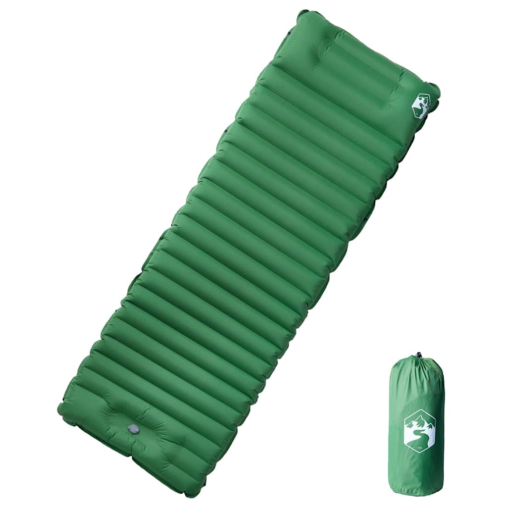 Kampeermatras met kussen zelfopblazend 1-persoons groen