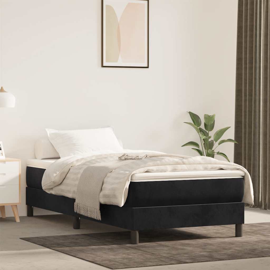 Pocketveringmatras medium 120x190x20 cm fluweel zwart