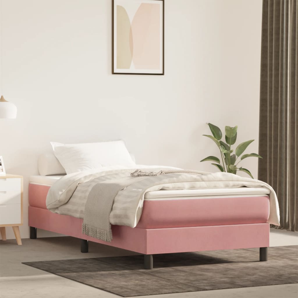 Pocketveringmatras medium 120x190x20 cm fluweel roze