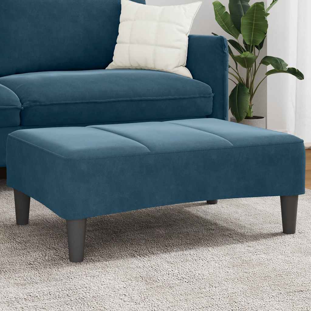 Voetenbank 77x55x31 cm fluweel blauw