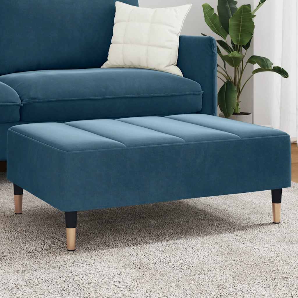 Voetenbank 77x55x31 cm fluweel blauw