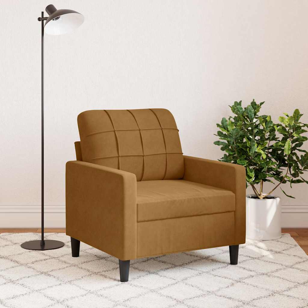 Fauteuil 60 cm fluweel bruin – afbeelding 1