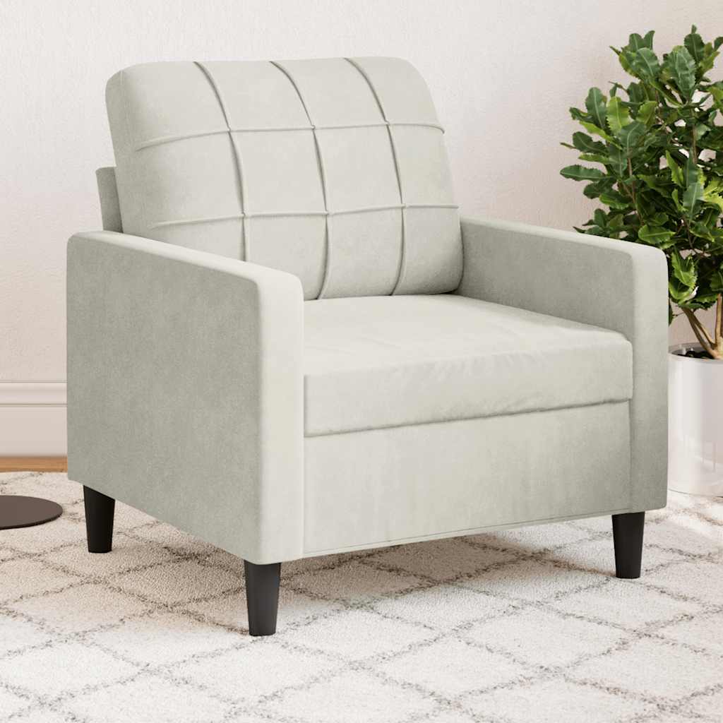 Fauteuil 60 cm fluweel crèmekleurig – afbeelding 1