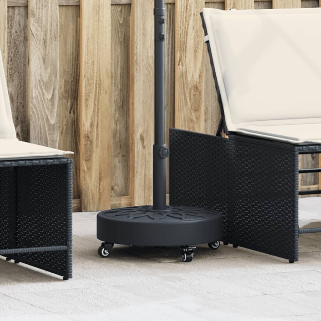 Parasolvoet met wielen voor stok van Ø38 / 48 mm 27 kg rond