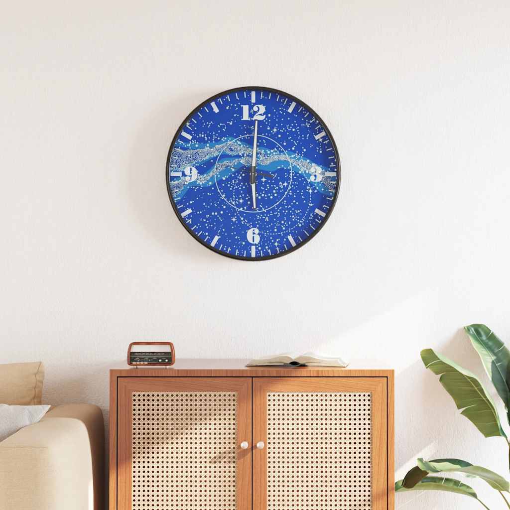 Wandklok met lichtgevende wijzerplaat en wijzers Ø30 cm blauw – afbeelding 1