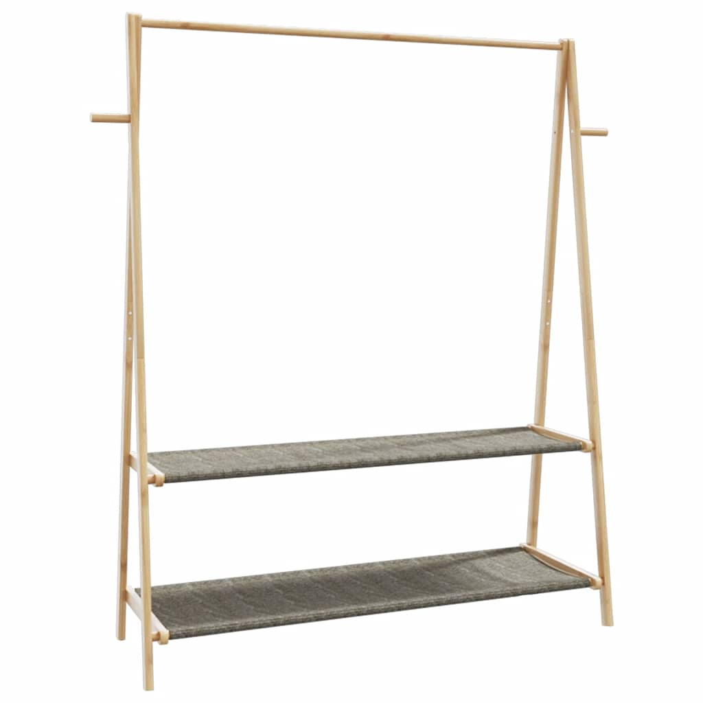 Kledingrek met schappen 132x45,5x150,5 cm bamboe