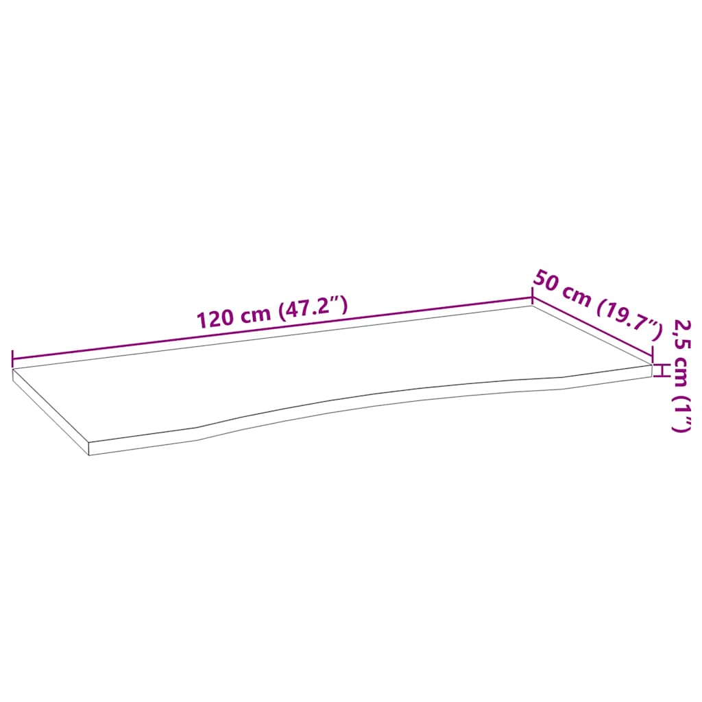 Bureaublad rechthoekig 120x50x2,5 cm eikenhout lichtbruin – afbeelding 10