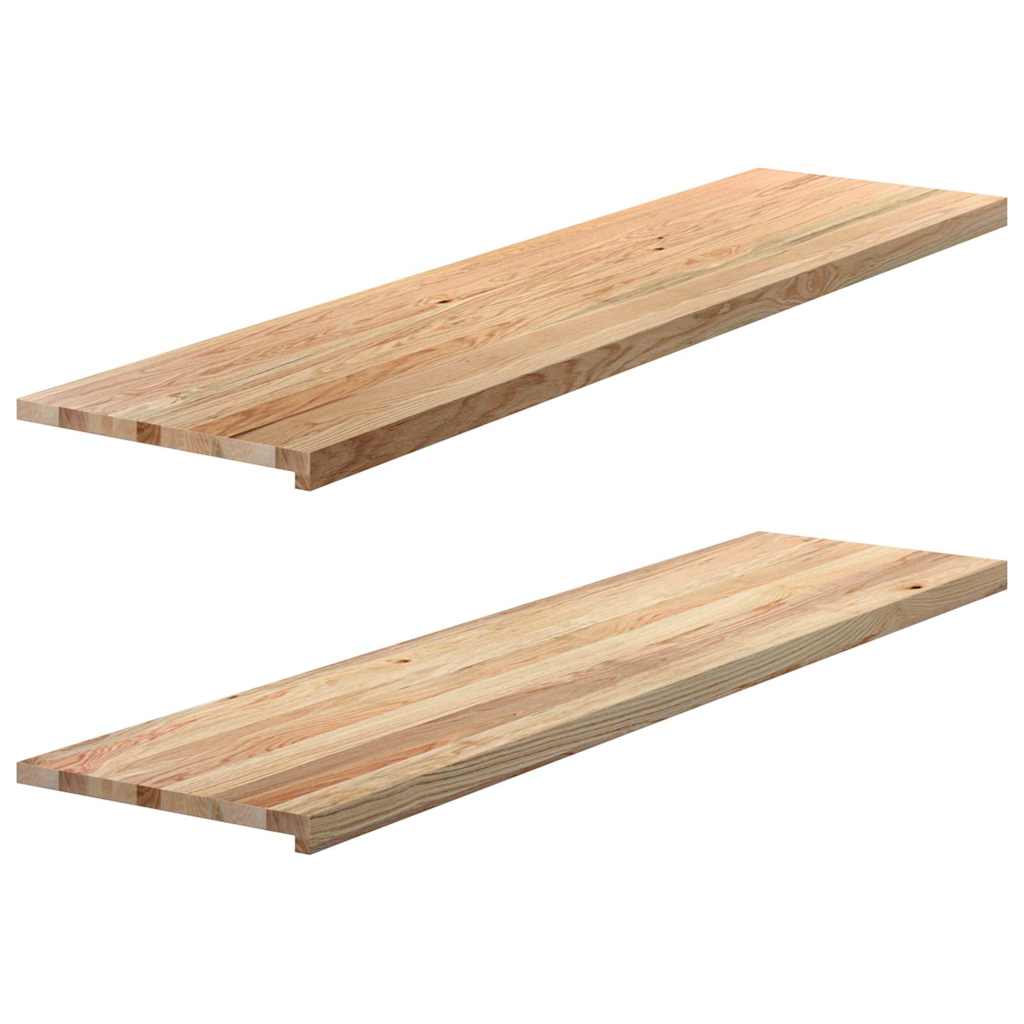 Vensterbanken 2 st onbehandeld 160x40x2 cm massief eikenhout