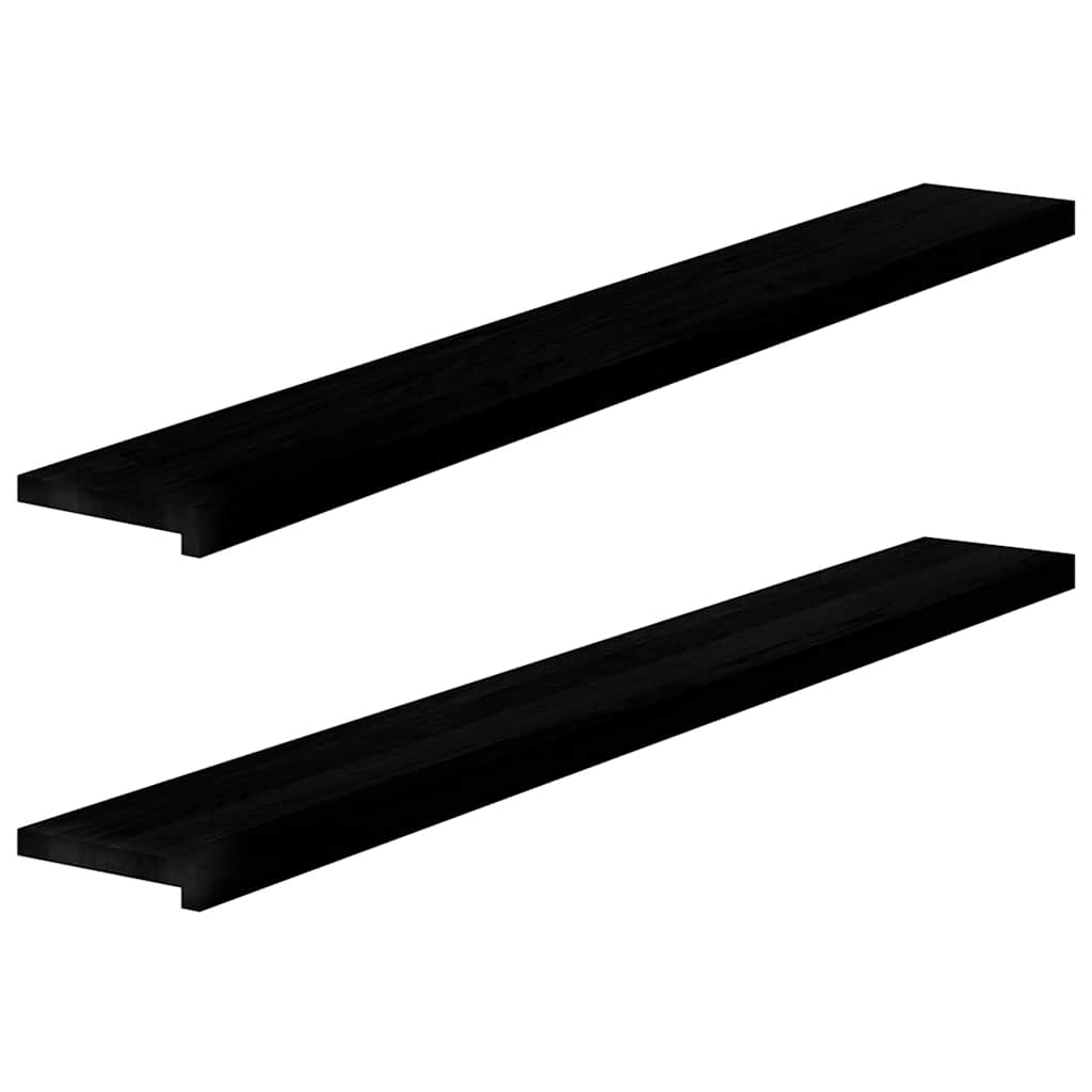 Vensterbanken 2 st 160x20x2 cm massief eikenhout bruin-zwart
