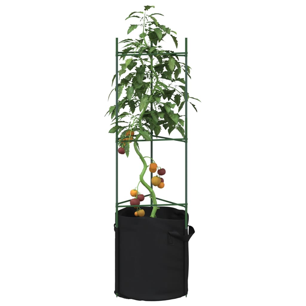 Tomatenkooi met plantenzak 2 st 116 cm staal en polypropeen – afbeelding 1