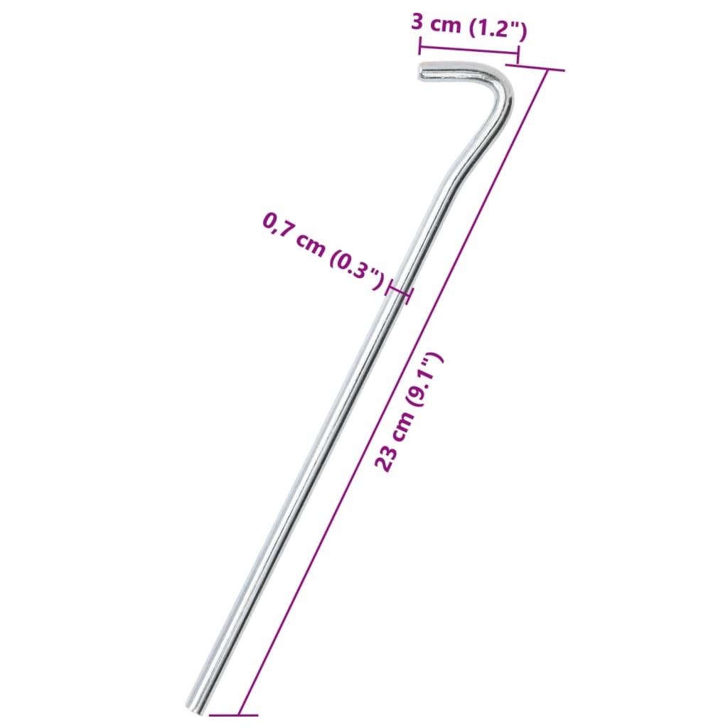 Tentharingen 50 st Ø7 mm 23 cm gegalvaniseerd staal – afbeelding 5