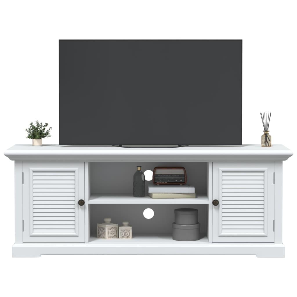 Tv-meubel 110x30x41 cm bewerkt hout wit – afbeelding 1
