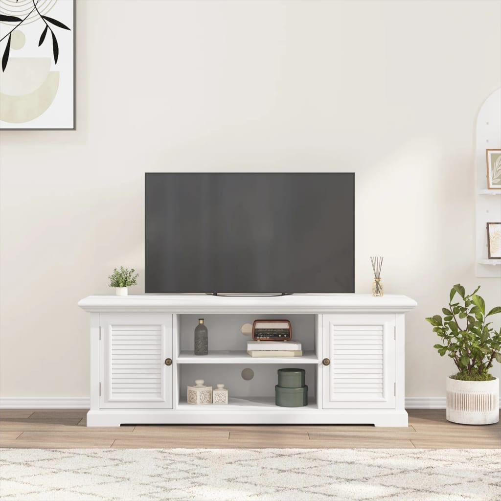 Tv-meubel 110x30x41 cm bewerkt hout wit – afbeelding 3