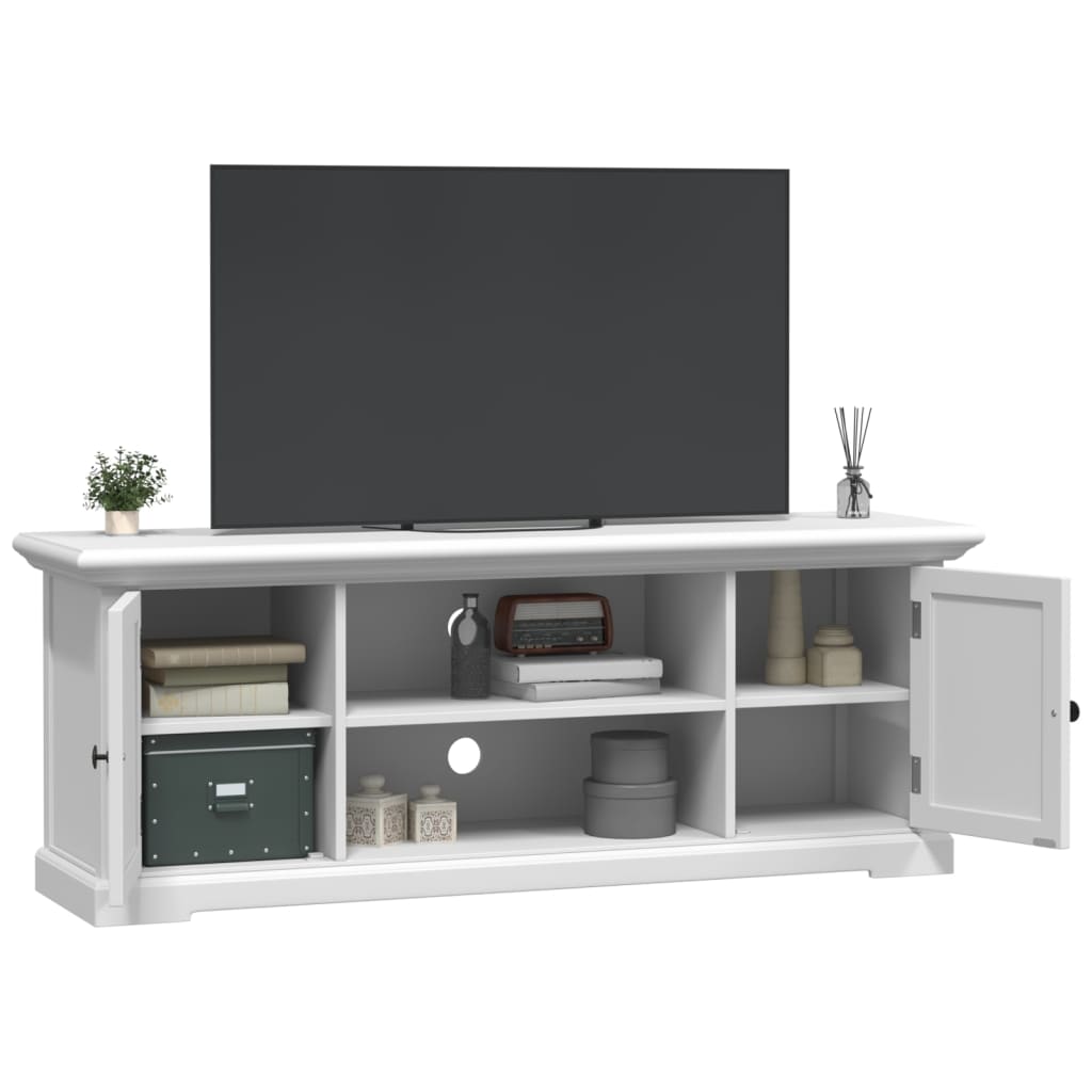 Tv-meubel 110x30x41 cm bewerkt hout wit – afbeelding 4