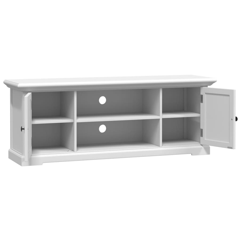 Tv-meubel 110x30x41 cm bewerkt hout wit – afbeelding 8