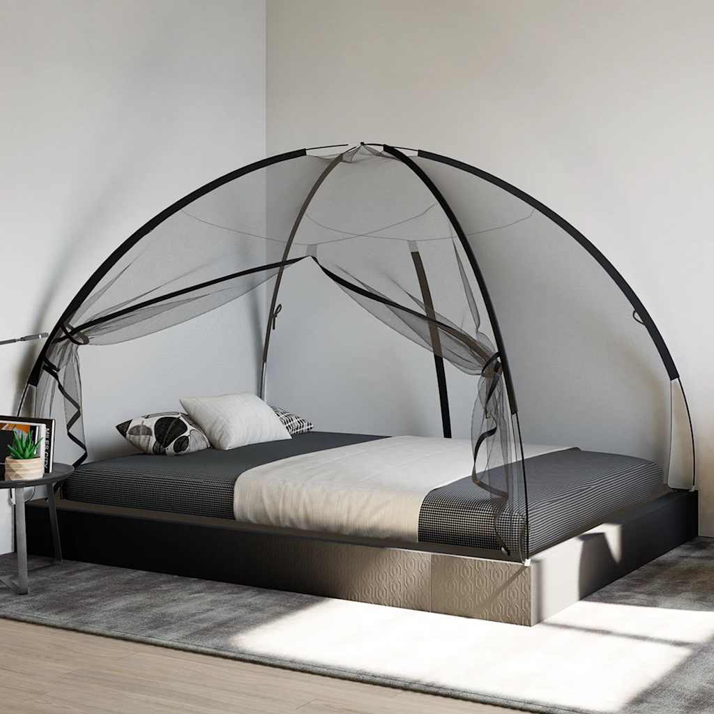 Klamboe met deuren Mongolia 220 gaas 200x150x140 cm zwart
