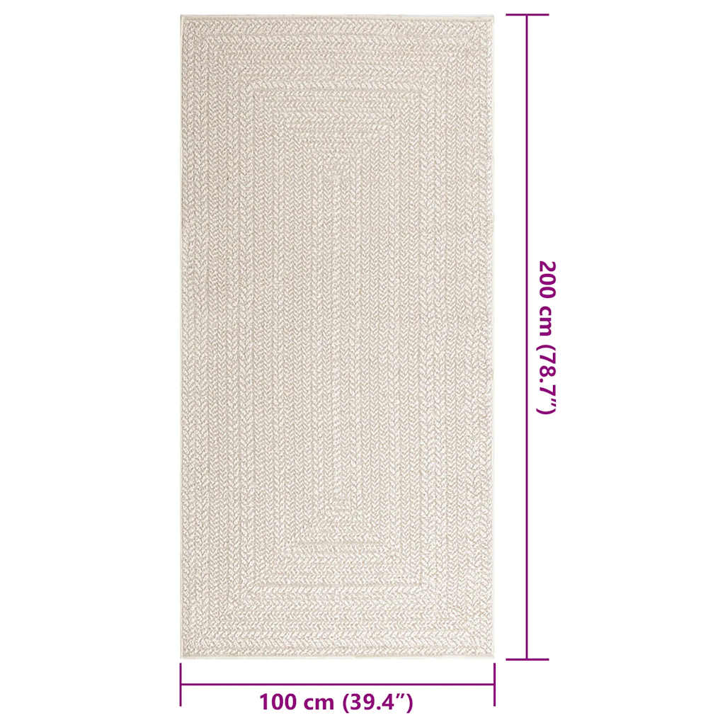 Vloerkleed ZIZUR room binnen en buiten 100x200 cm jute look – afbeelding 9