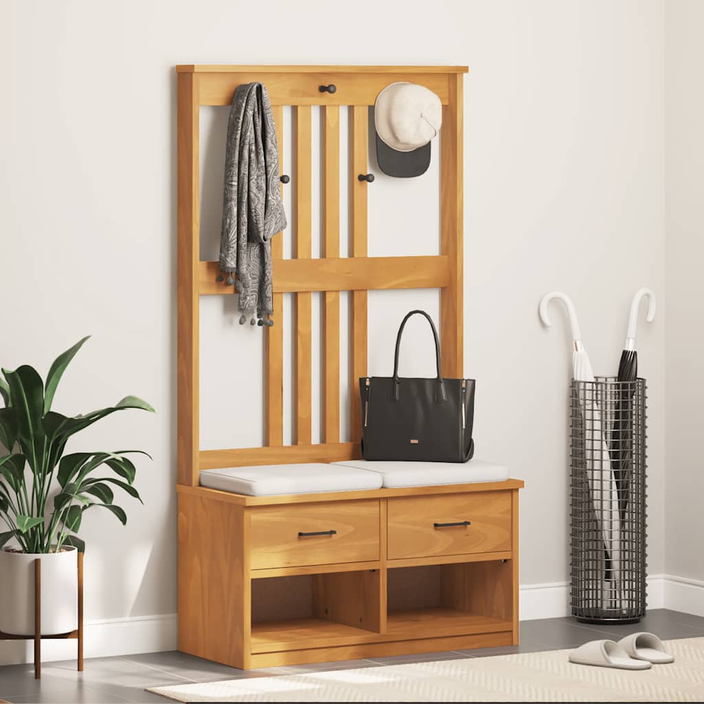 Kapstok SANDNES 87x40x159,5 cm massief grenenhout