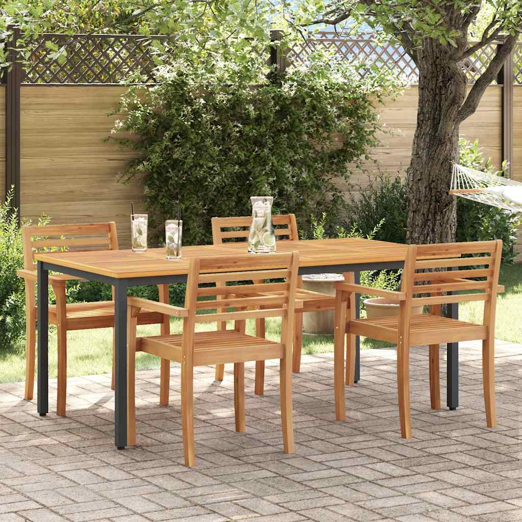 Buiten Tafel Natuurlijk en Zwart 180 x 90 x 75 cm – afbeelding 1