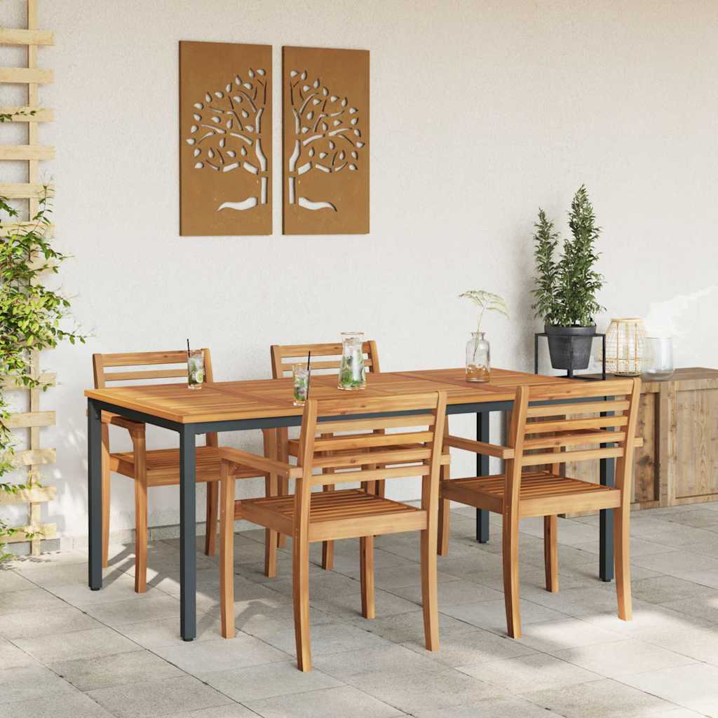 Buiten Tafel Natuurlijk en Zwart 180 x 90 x 75 cm – afbeelding 4