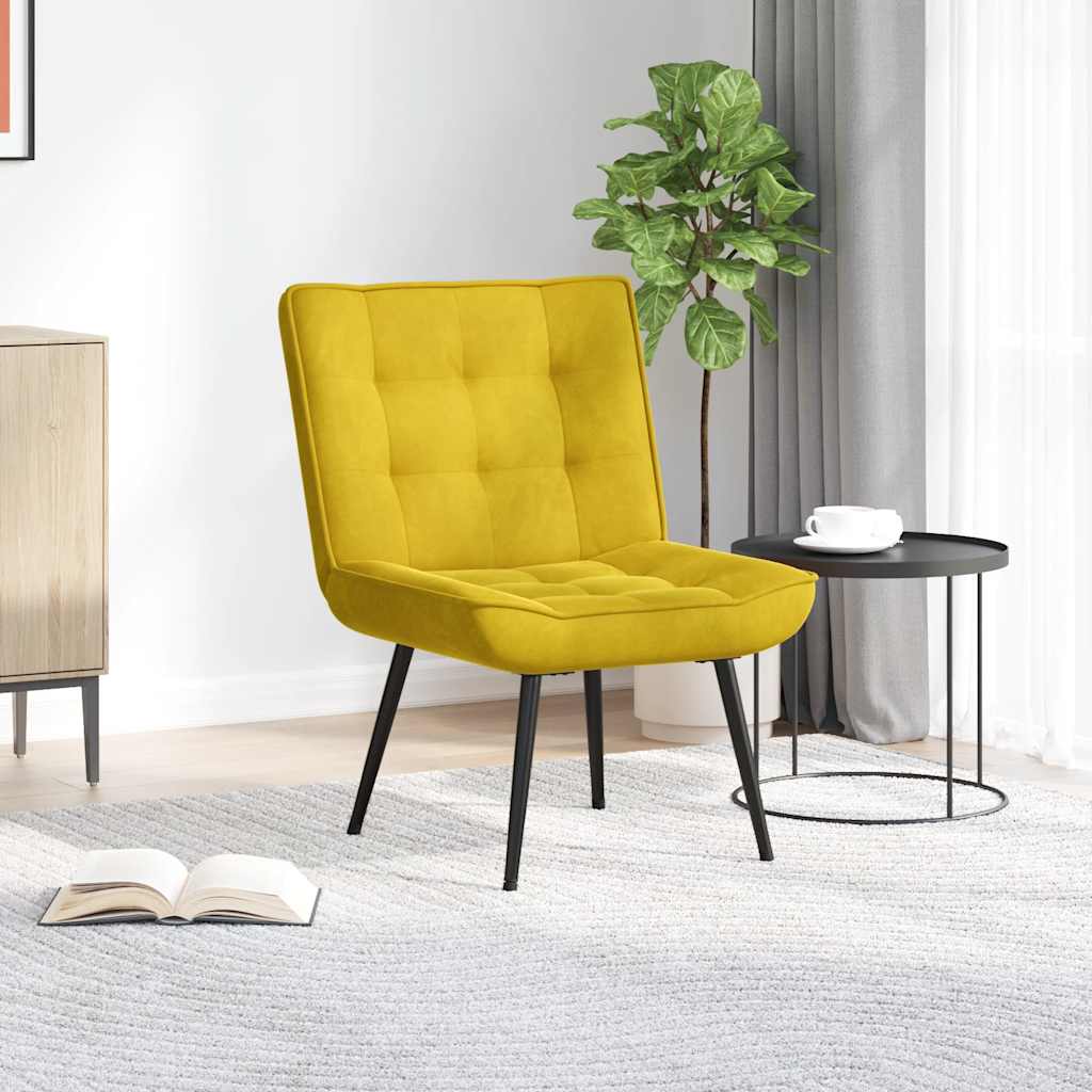 Relaxstoel 64x74x84 cm fluweel geel – afbeelding 1