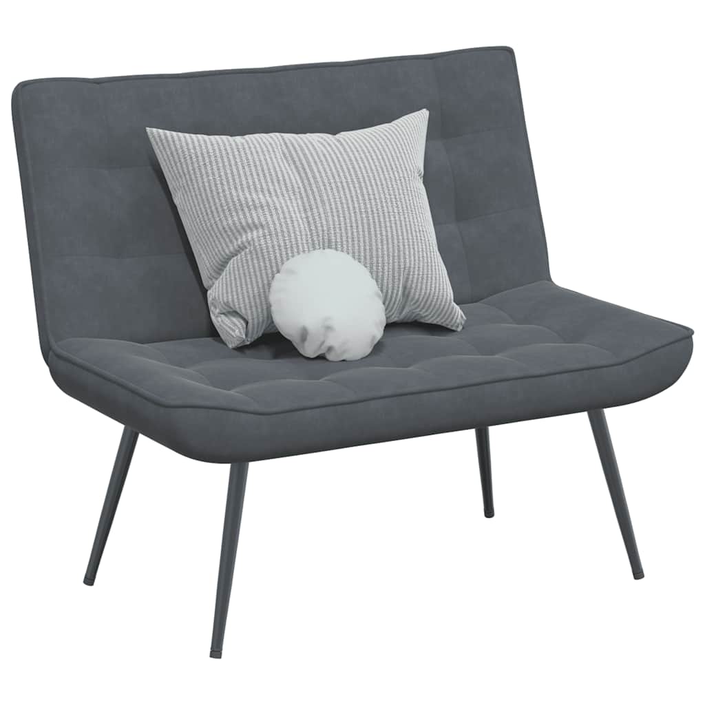 Bankje 110x74x84 cm fluweel donkergrijs – afbeelding 1