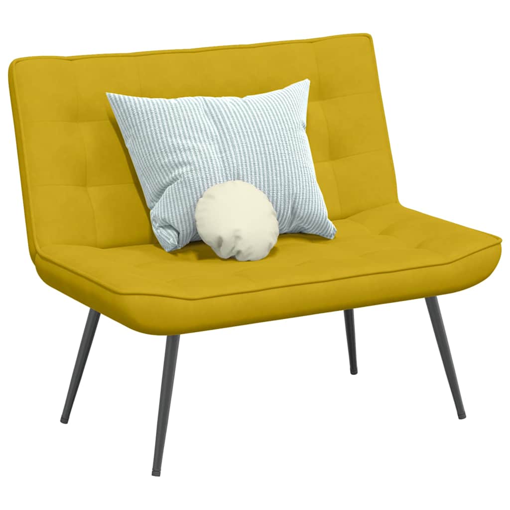 Bankje 110x74x84 cm fluweel geel