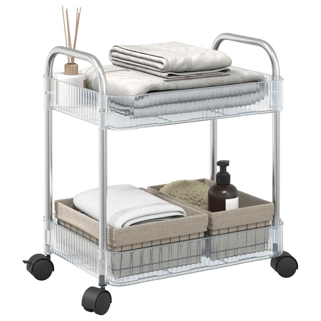 Opbergtrolley 2-laags 37x28x43,5 cm acryl transparant