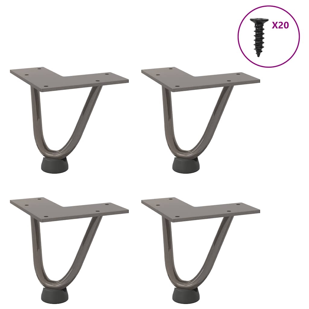 Haarnadelpoten voor Salontafel 4 st 10 cm massief staal naturel – afbeelding 1
