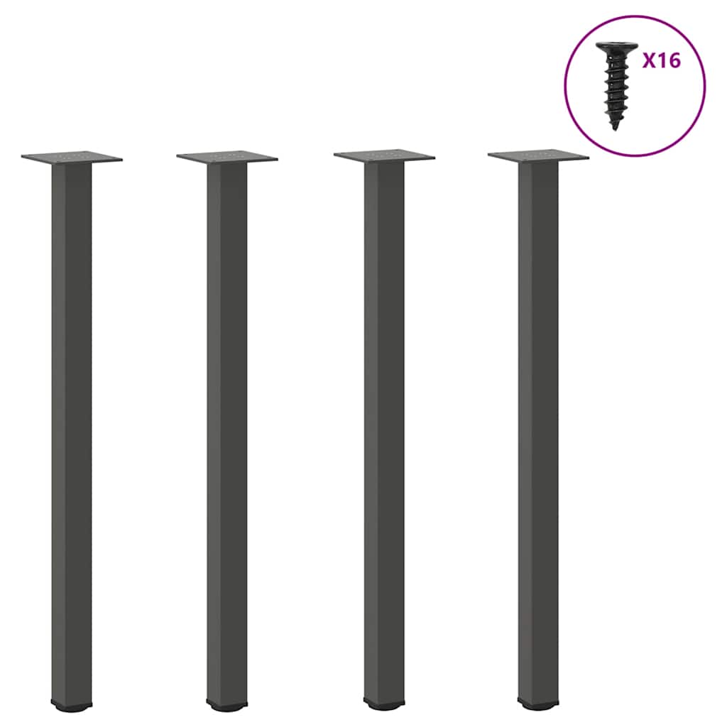 Console tafelpoten 4 st 72-74 cm staal antraciet