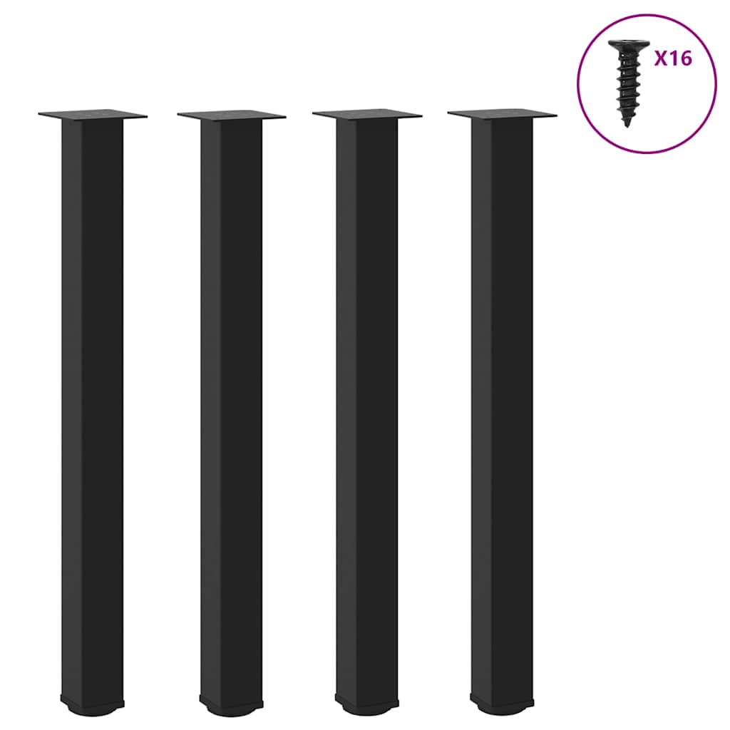 Bartafelpoten 4 st 90-92 cm staal zwart