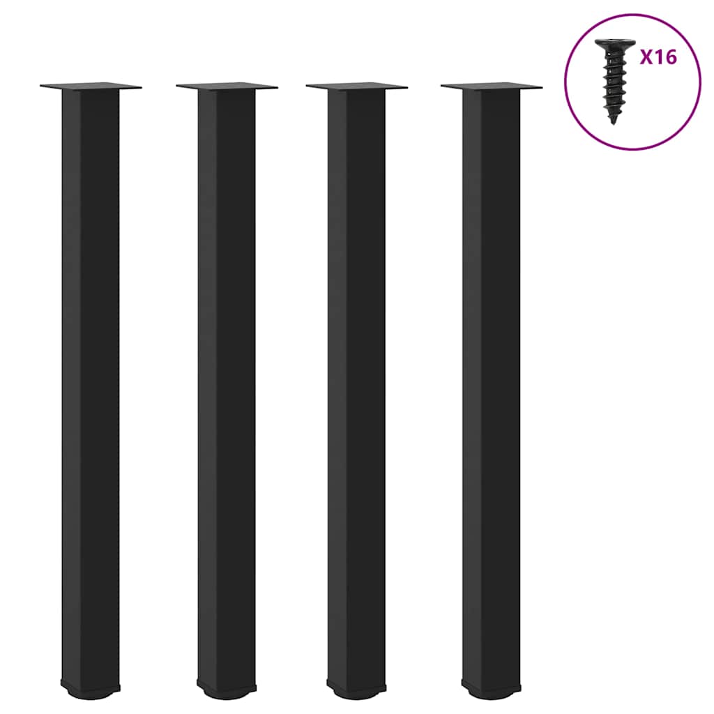 Bartafelpoten 4 st 110-112 cm staal zwart