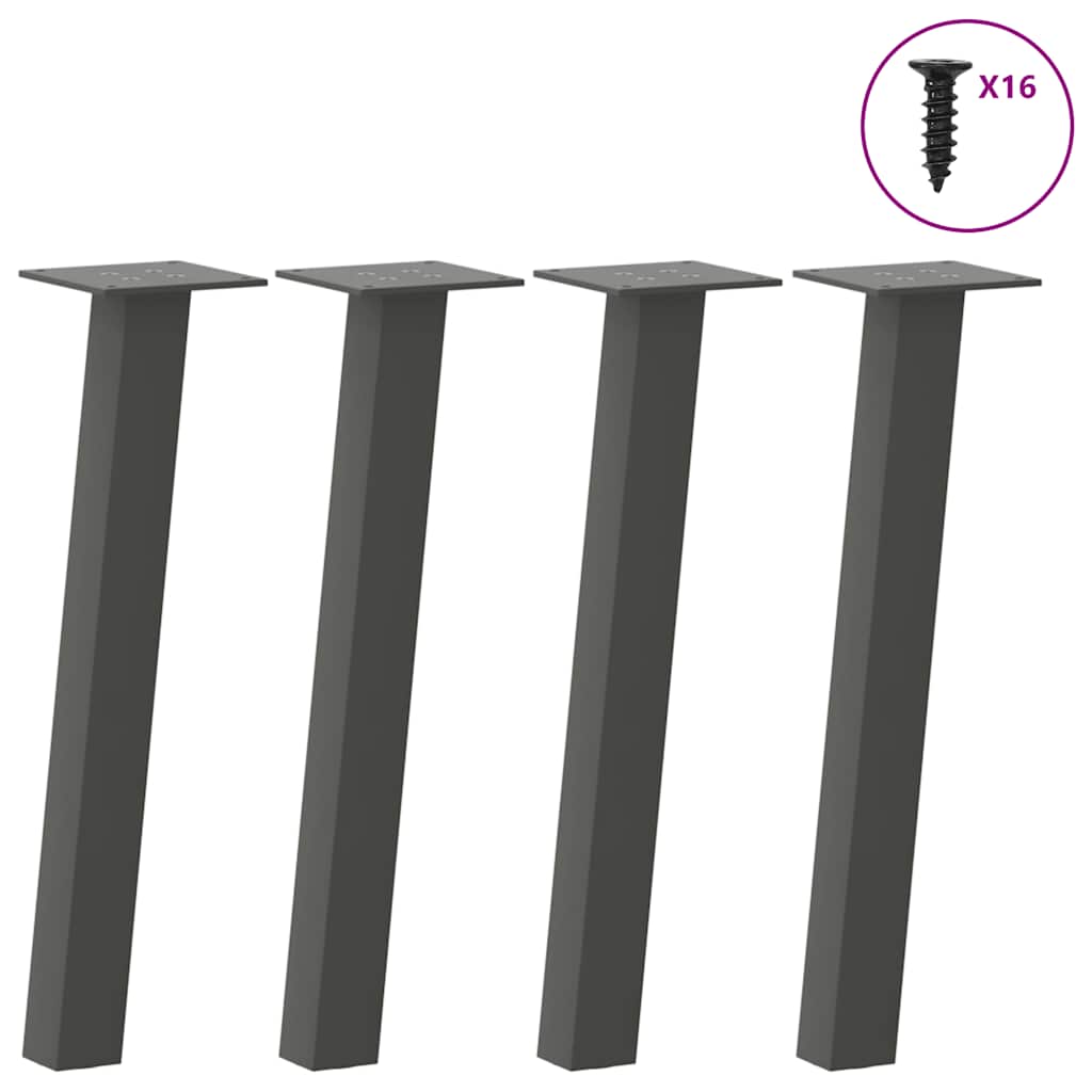 Salontafelpoten 4 st 42 cm staal antraciet