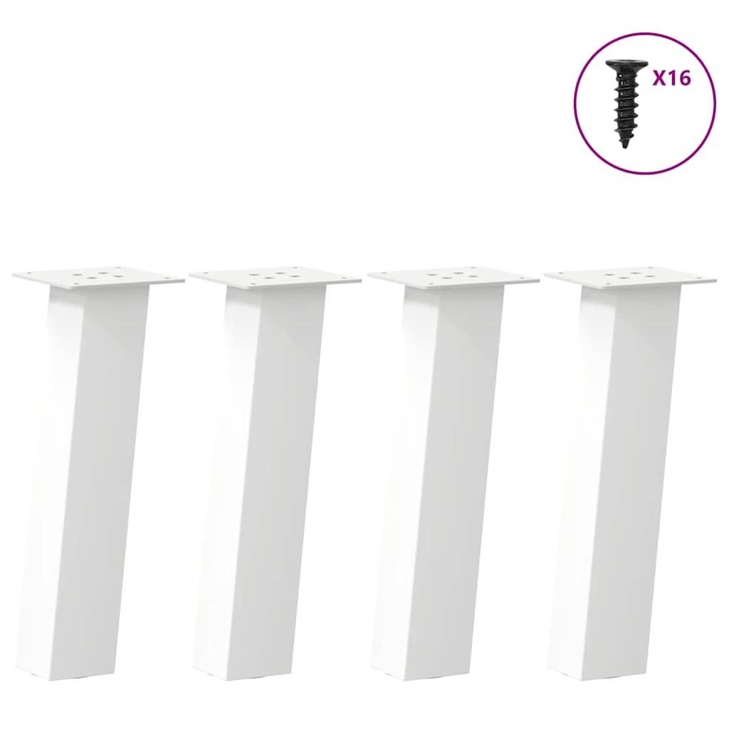 Salontafelpoten 4 st 42 cm staal wit – afbeelding 1